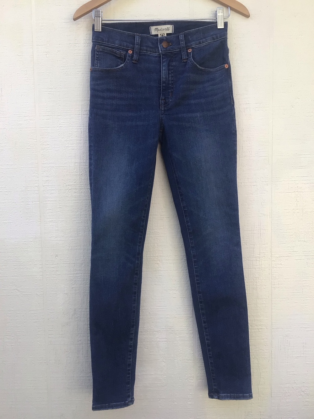 Madewell 9” mid rise skinny blue denim jeans 25